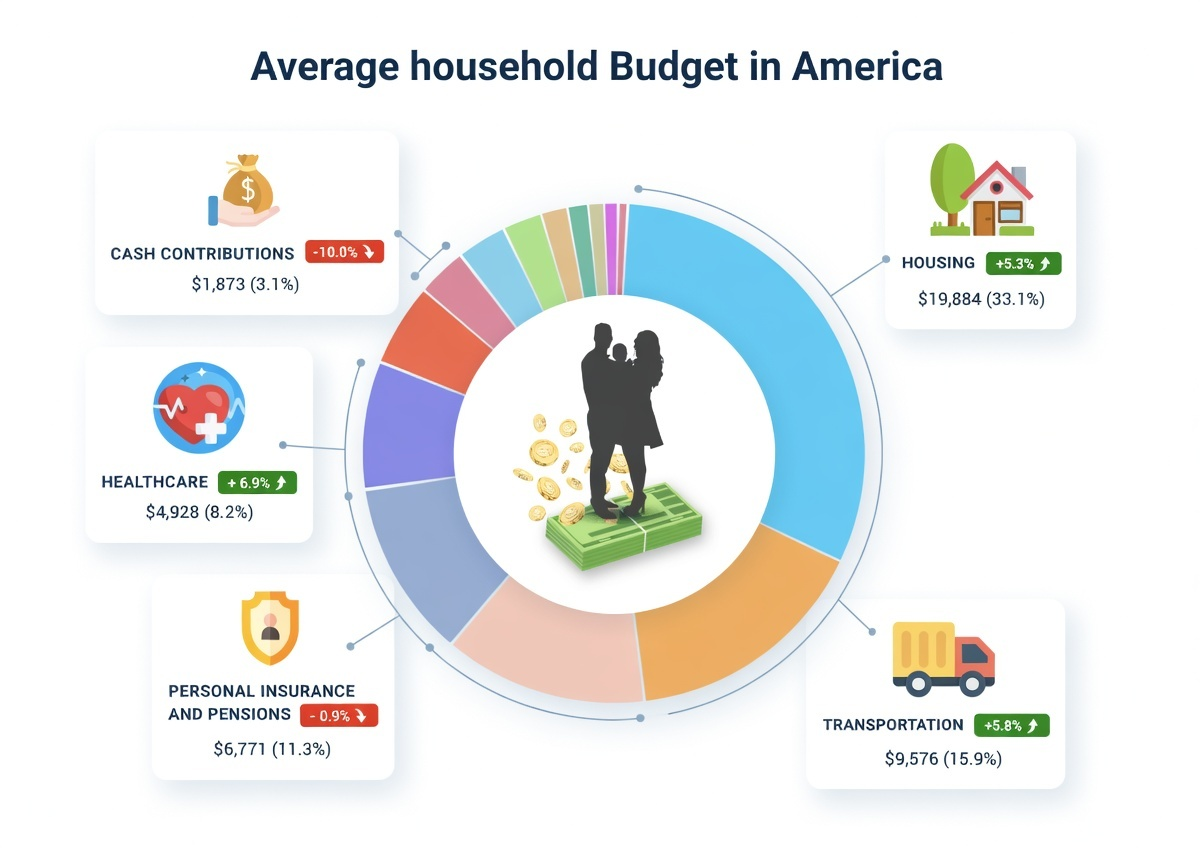 Average household budget in America